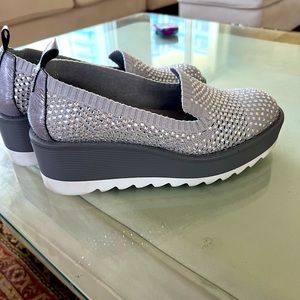 Gray rhinestone wedge,beautiful shoes Size 7. wore once. Original price $98.98.